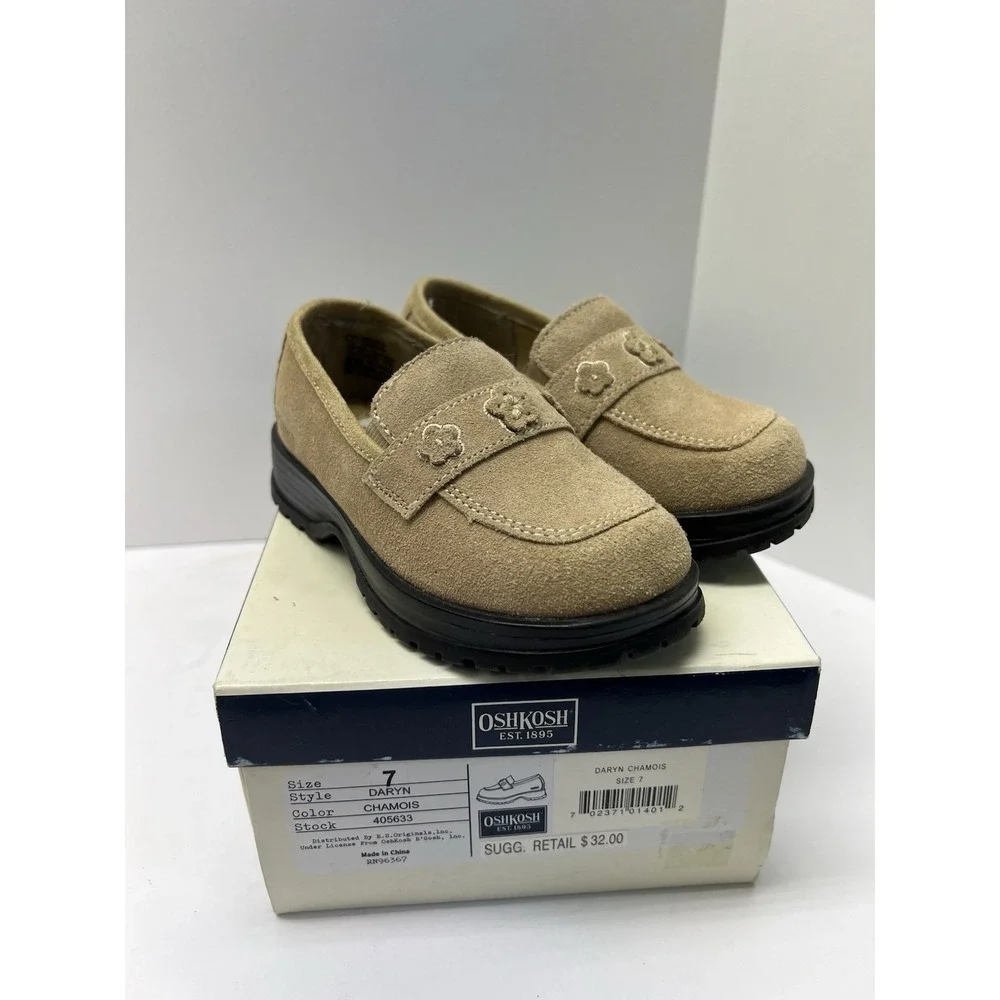 Oshkosh Daryn‎ Chamois Girl Size 7 Slip On Shoes Vintage Y2K 90s Mary Jane